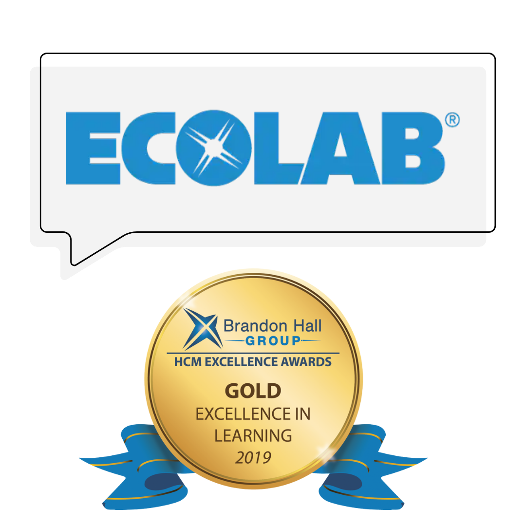 Ecolab logo and Gold brandon hall award 2019