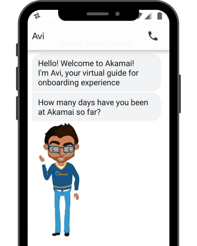Screenshot of conversation with Avi the onboarding engagement chatbot